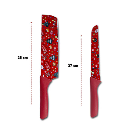 Set de cuchillos con diseño navideño